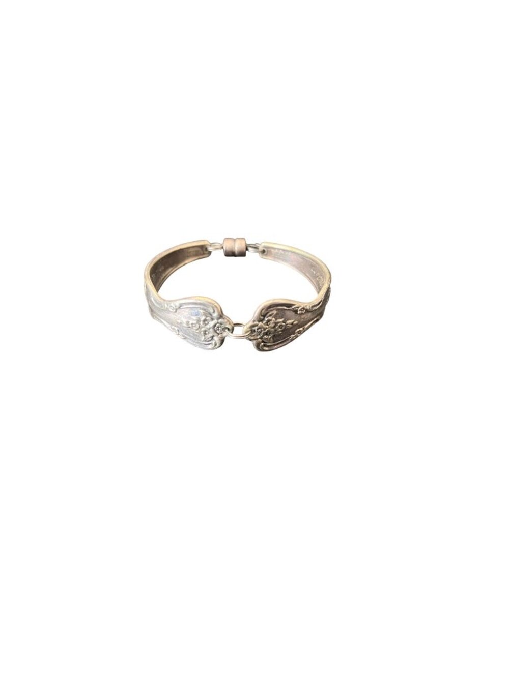 Vintage Silverware Bracelet With Floral Design Handmade By Original Rogers